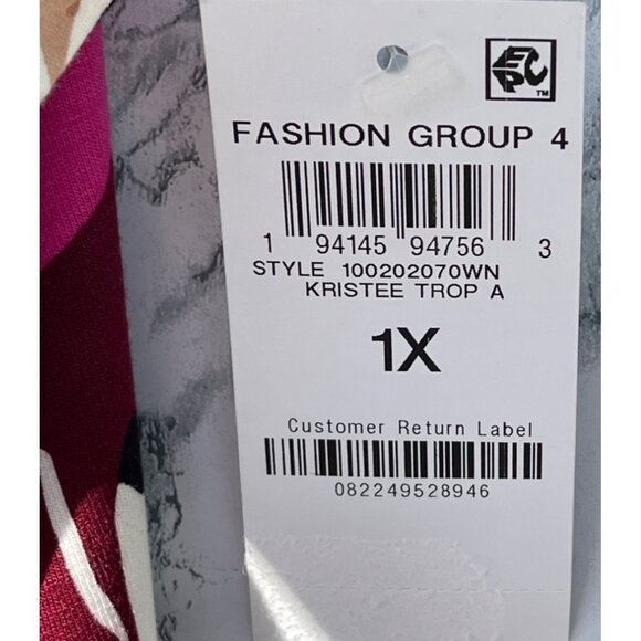 Bar III Womens Sleeveless Floral Print Top 1X Multicolor self lined front body - Picture 8 of 8